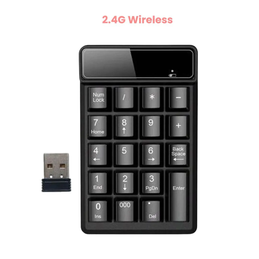 ANYMOB Numeric Keypad Mini USB Wireless Bluetooth Wired 19 Keys Numpad