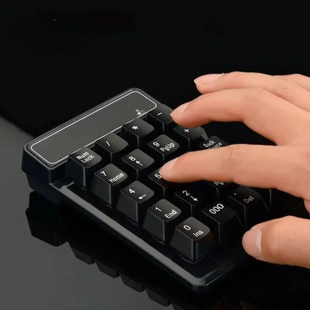ANYMOB Numeric Keypad Mini USB Wireless Bluetooth Wired 19 Keys Numpad