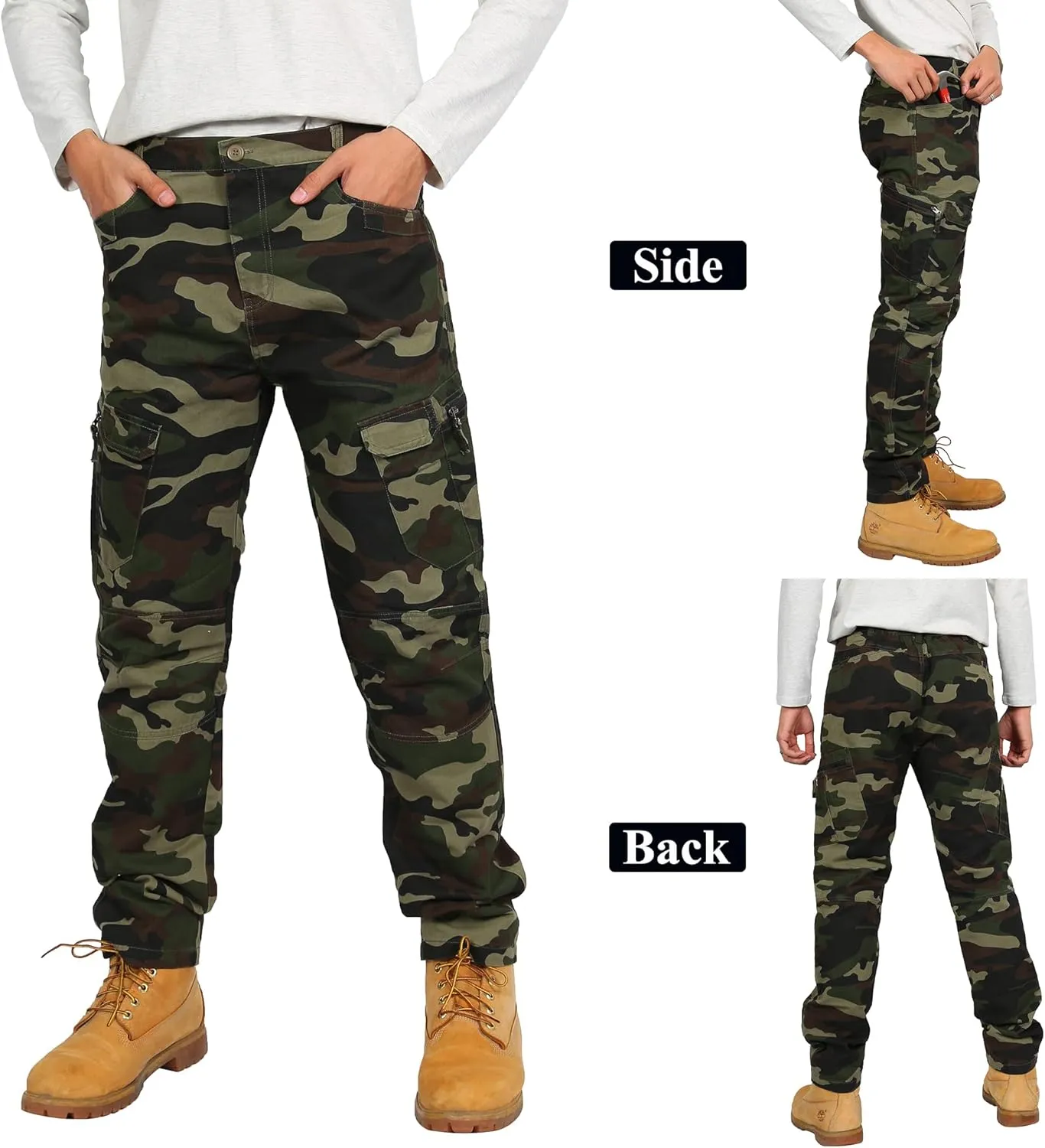 APTRO Men's Cargo Pants Camo Casual Work Military Tactical Pants