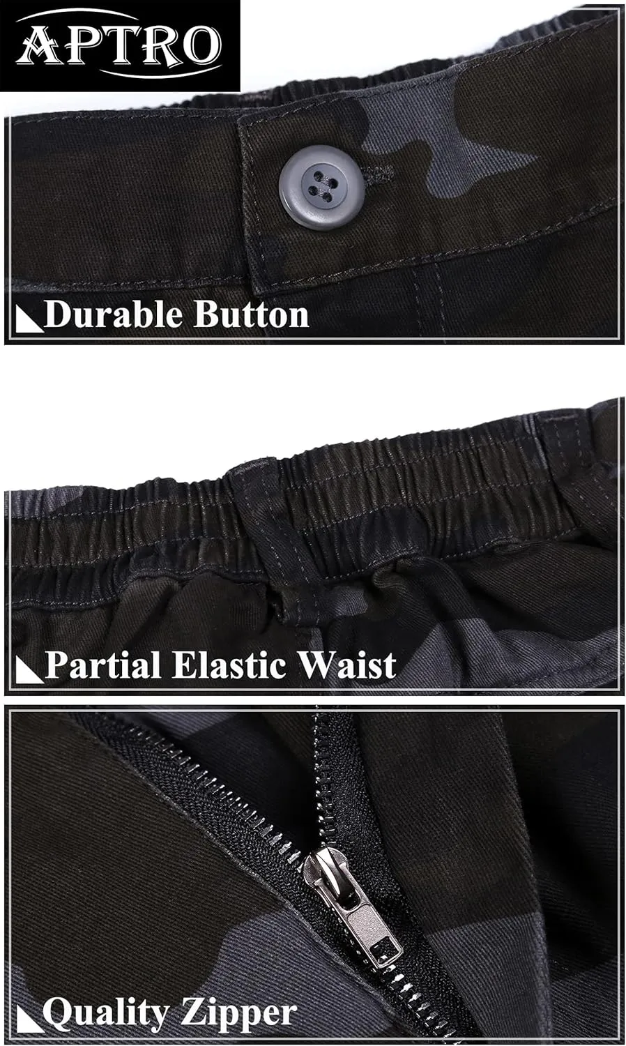 APTRO Men's Cargo Pants Camo Casual Work Military Tactical Pants