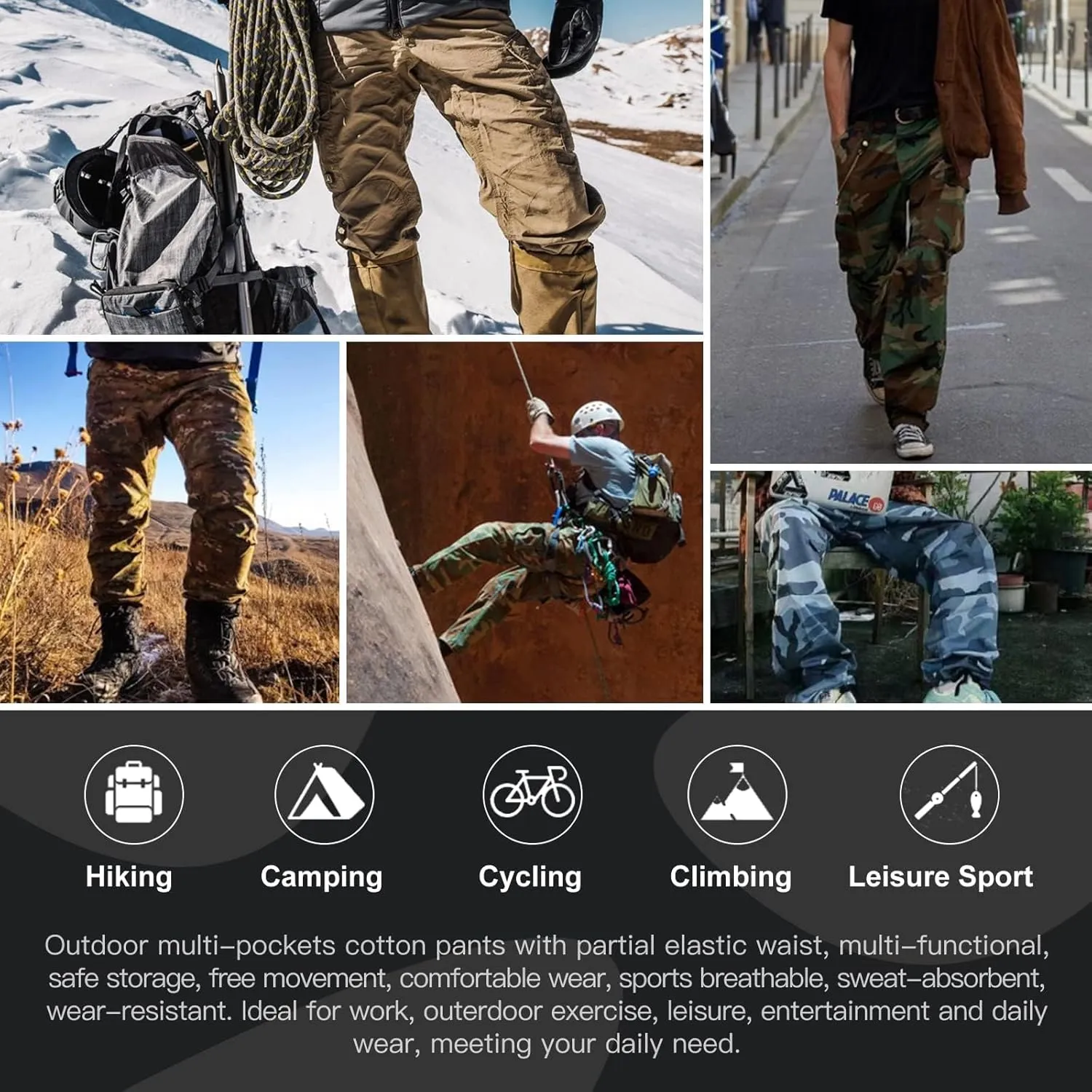 APTRO Men's Cargo Pants Camo Casual Work Military Tactical Pants