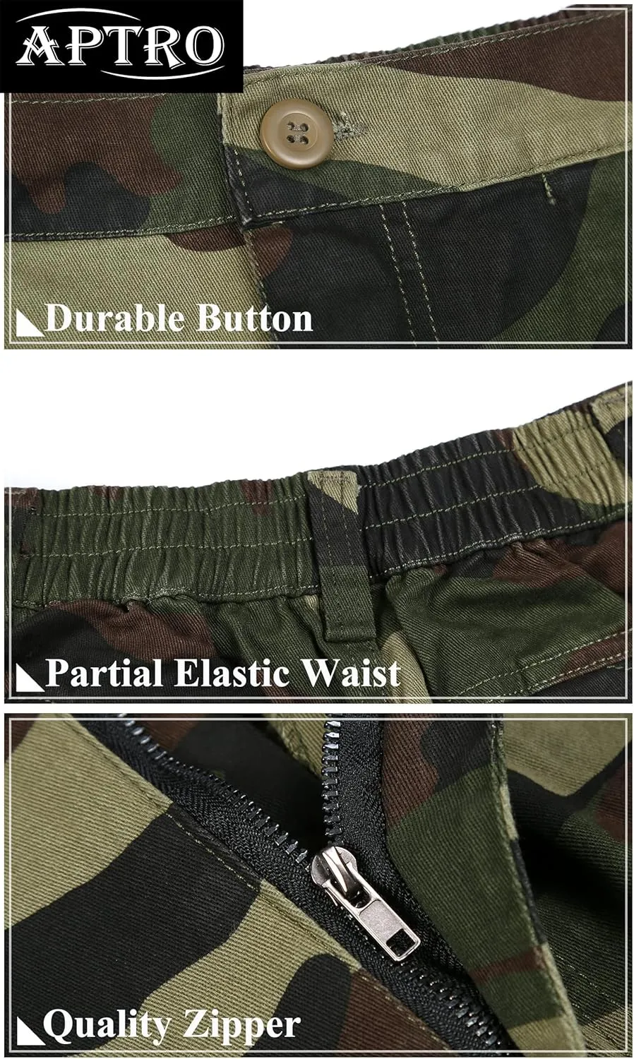 APTRO Men's Cargo Pants Camo Casual Work Military Tactical Pants