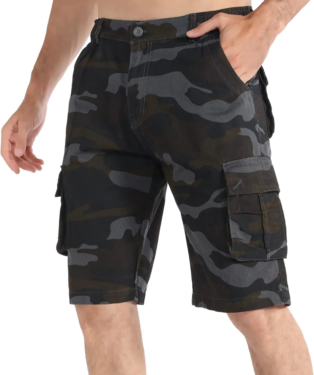 APTRO Men's Cargo Shorts Multi-Pockets Twill Camo Casual Work Shorts