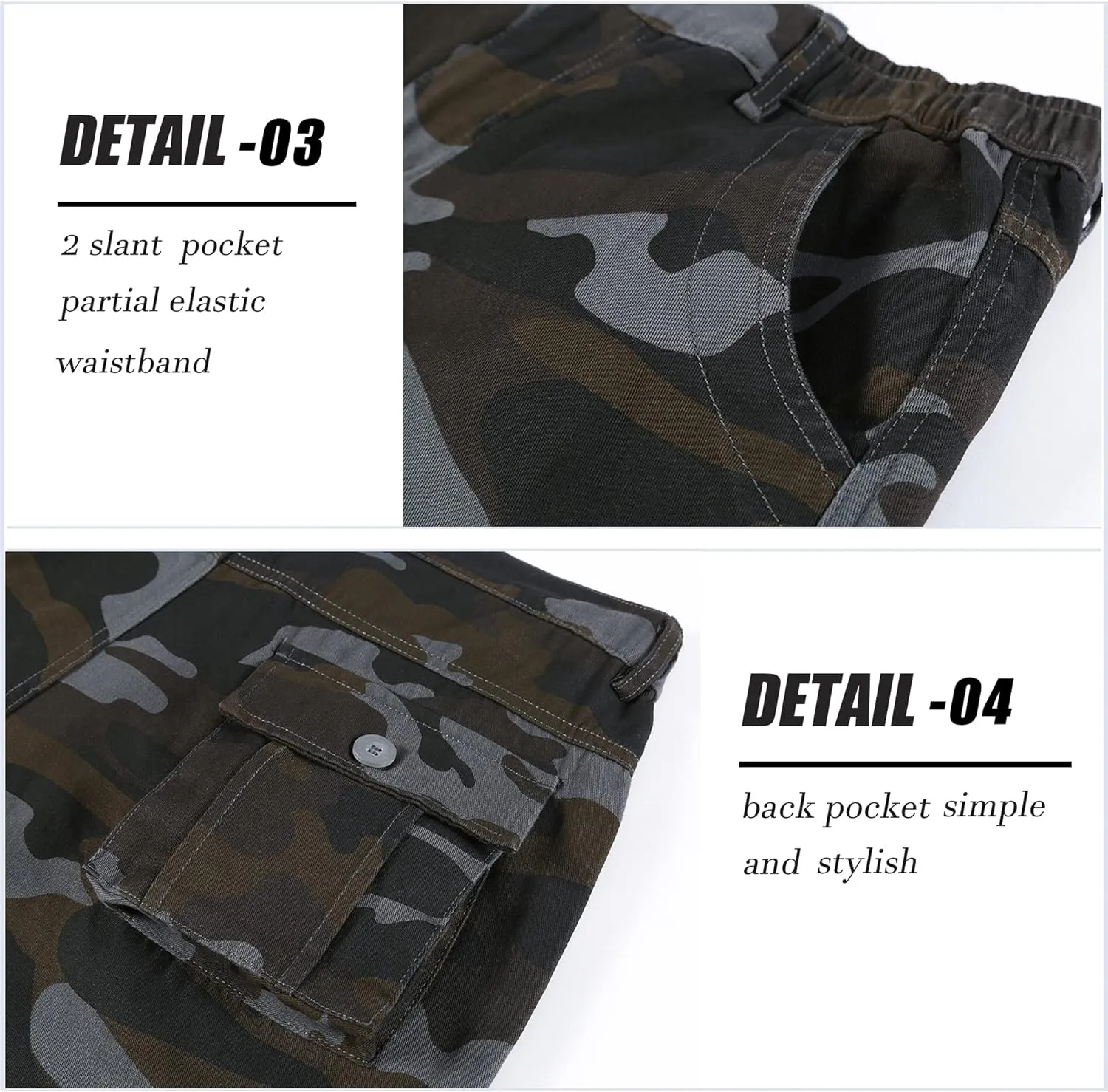 APTRO Men's Cargo Shorts Multi-Pockets Twill Camo Casual Work Shorts