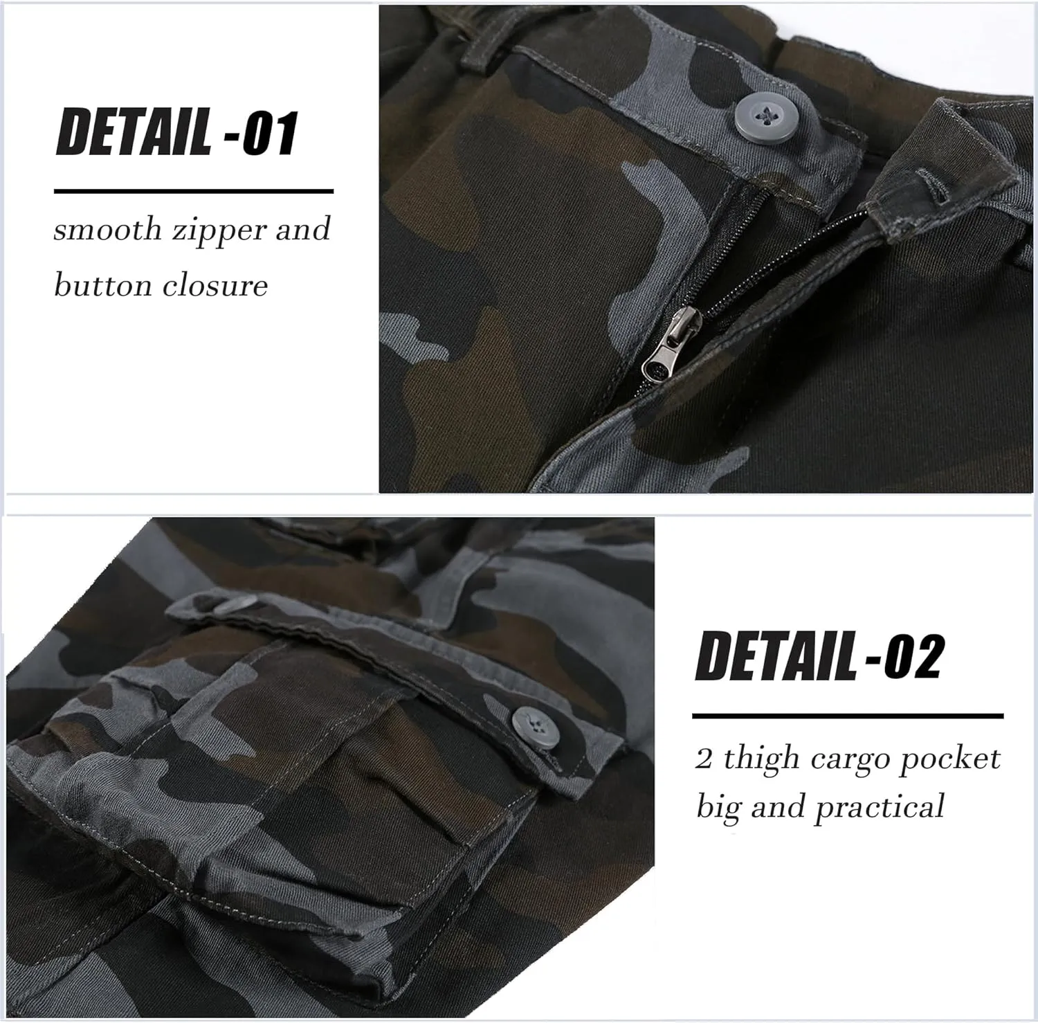 APTRO Men's Cargo Shorts Multi-Pockets Twill Camo Casual Work Shorts