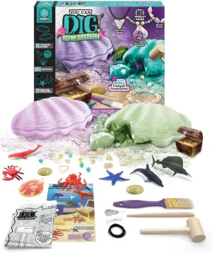 ArtSkills Epic Lab Dig Kit, Ocean Discovery STEM Treasure Hunting Science Kit Arts & Crafts Activity, 30 Assorted Treasures, Tools Included
