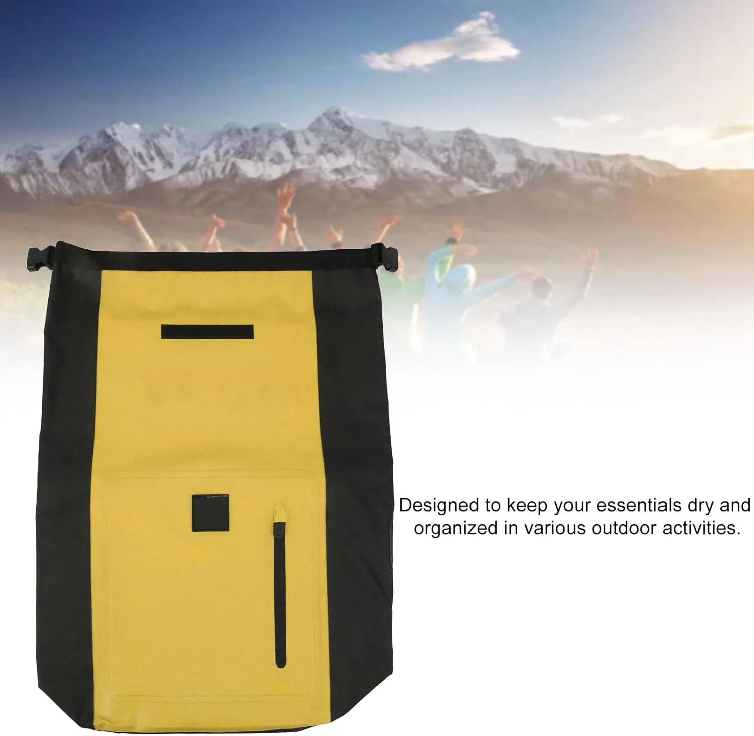 Asixxsix Waterproof Backpack, 25L Capacity PVC Mesh Dry Bag Multipurpose Tear Resistant Roll Top Floating Waterproof Backpack for Camping Hiking Fishing Cycling Kayaking Paddle Boarding