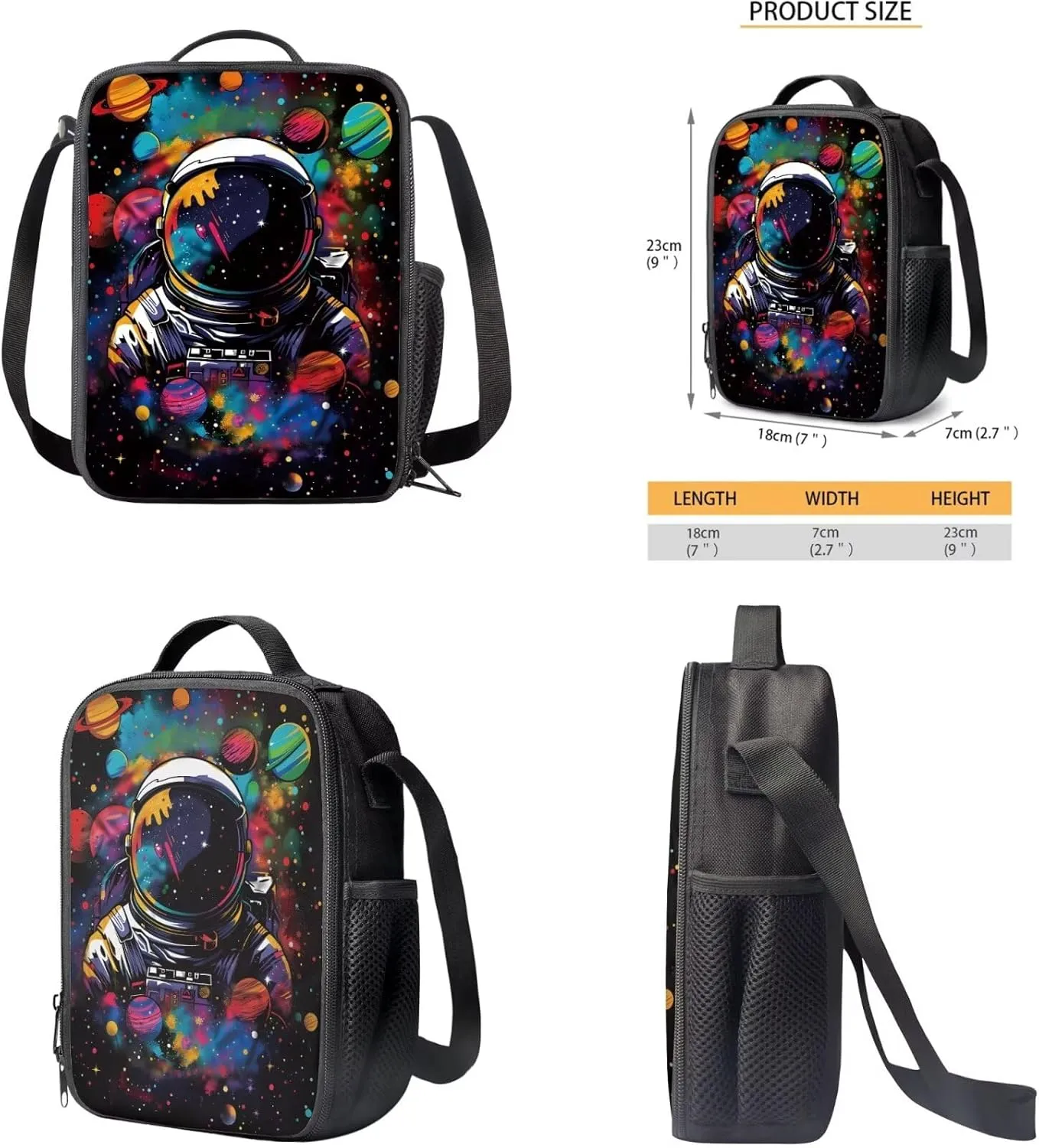 Astronaut 3rd Grade Backpack for Boys Kids Bookbag with Lunch Box Cool Backpacks for Boys Elementary School Bag Pencil Case Water Bottle Sleeve Hiking Daypack Rucksack for School