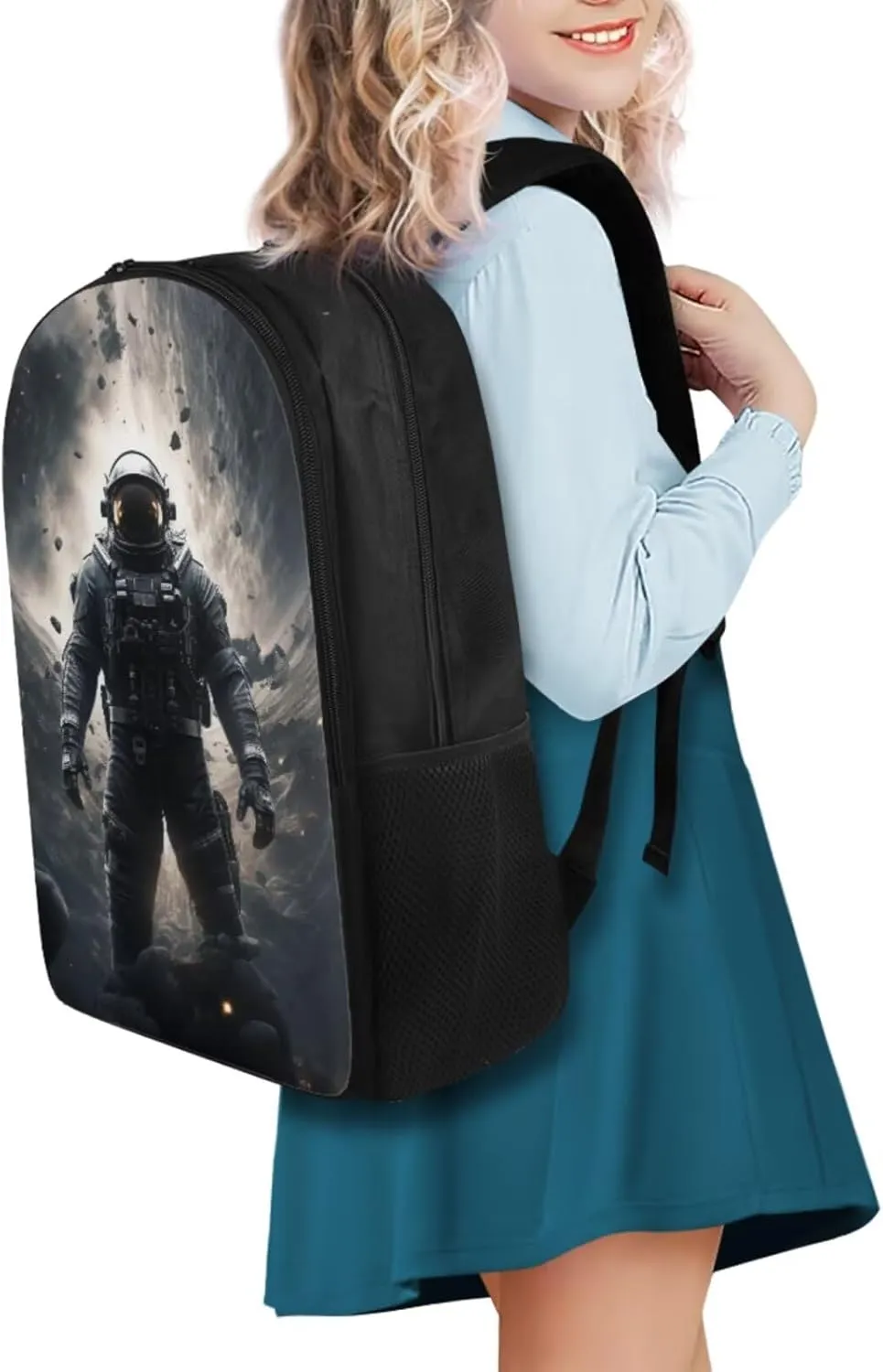 Astronaut Kids Backpack and Lunch Box Set Boys Girls 10-12 Preschool Lightweight Elementary Bookbag for Kids Daypack School Bag for Back To School Season Birthdays Christmas