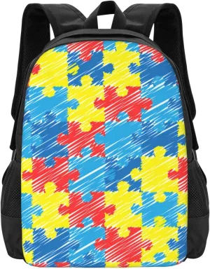 Autism Awareness Lightweight Packable Backpack Travel Casual Large Capacity Daypack Foldable Backpack For Men Women