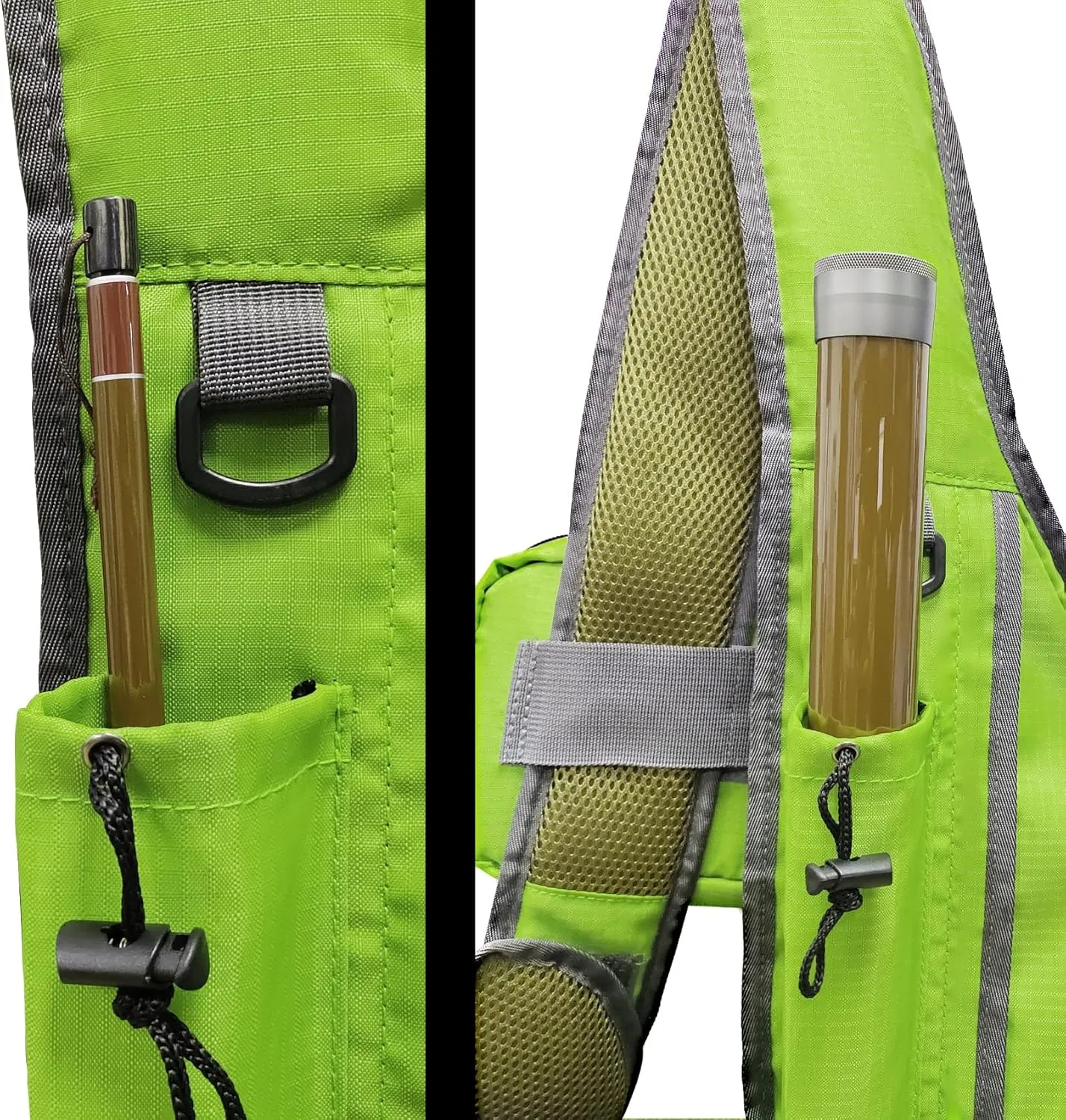 Aventik Tenkara Sling Bag, Adjustable Outdoor Tenkara Fishing Shoulder Backpack, Large Capacity with Multi Function(Green)