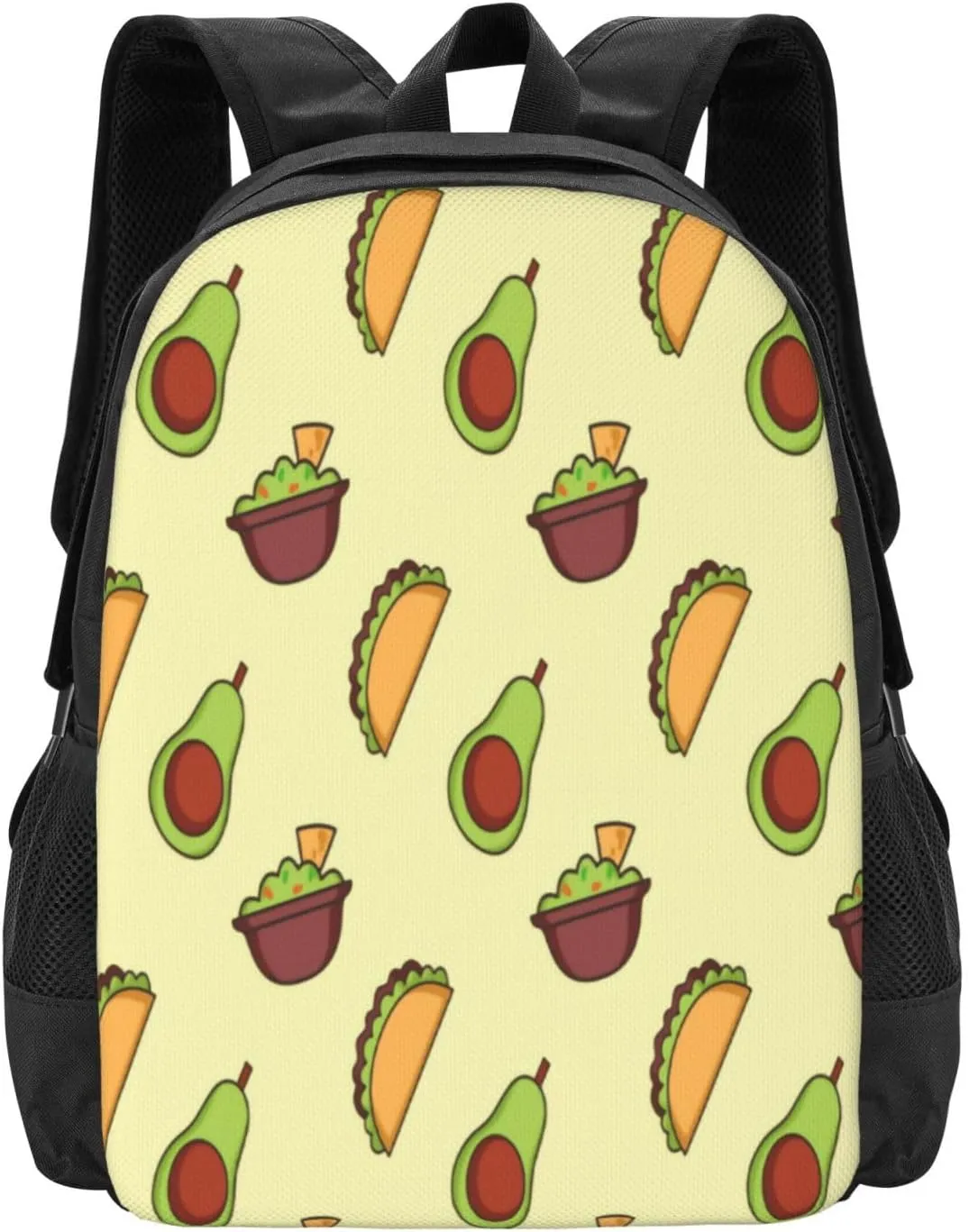 Avocado Taco Yellow Lightweight Packable Backpack Travel Casual Large Capacity Daypack Foldable Backpack For Men Women
