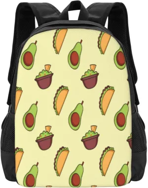 Avocado Taco Yellow Lightweight Packable Backpack Travel Casual Large Capacity Daypack Foldable Backpack For Men Women