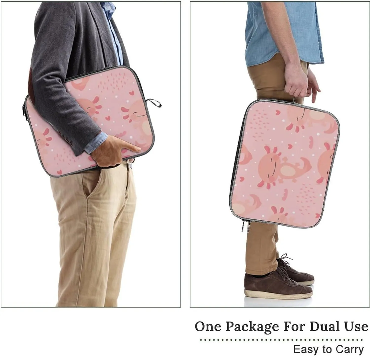 Axolotls Pattern Large Capacity Portable Laptop Case Unisex