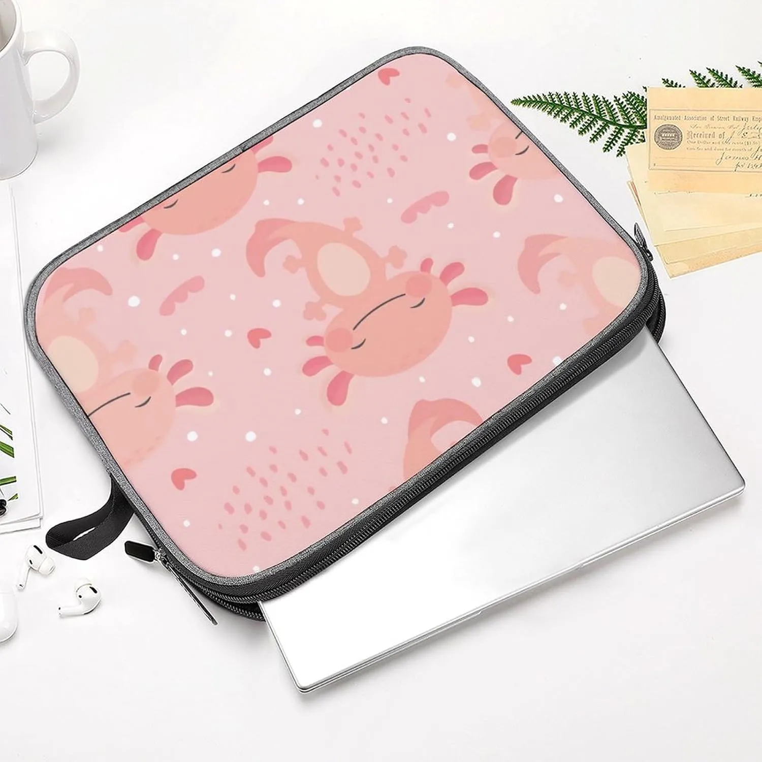 Axolotls Pattern Large Capacity Portable Laptop Case Unisex