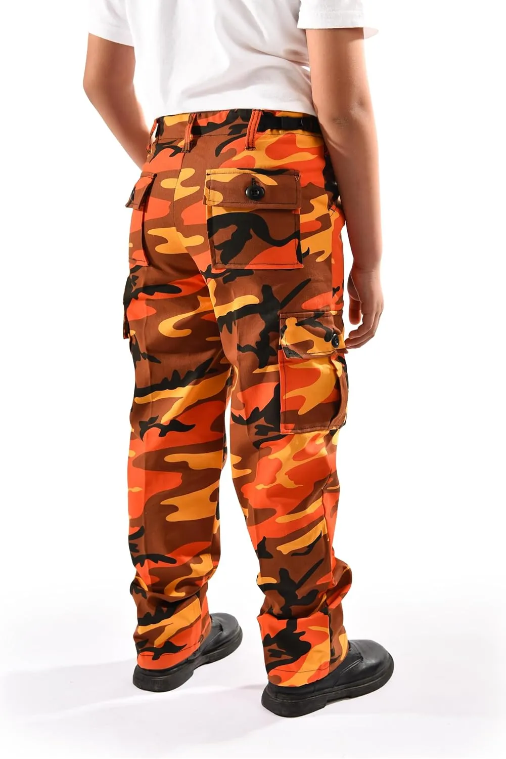 BACKBONE Boys Girls Kids Combat Army Ranger Camping Outdoor camo Cargo Pants Trousers