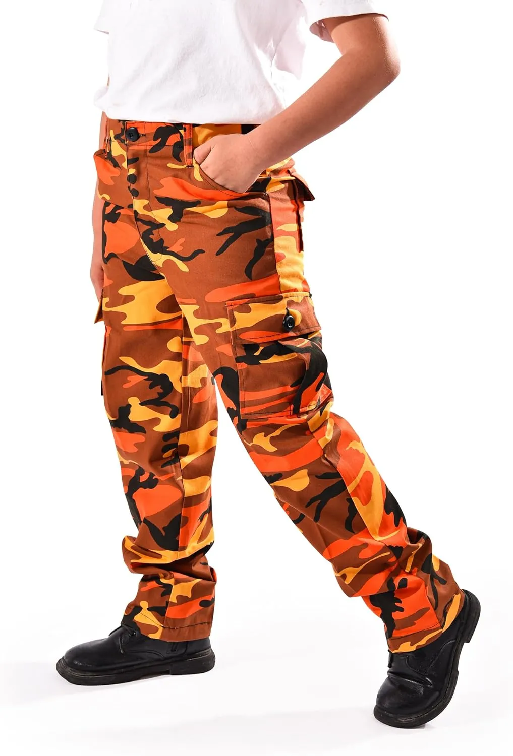 BACKBONE Boys Girls Kids Combat Army Ranger Camping Outdoor camo Cargo Pants Trousers