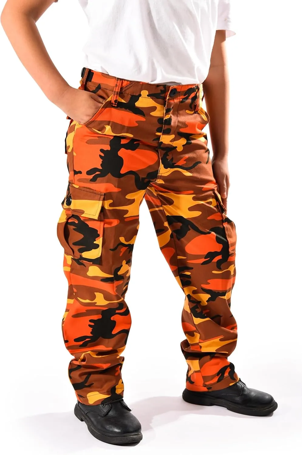 BACKBONE Boys Girls Kids Combat Army Ranger Camping Outdoor camo Cargo Pants Trousers