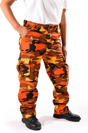 BACKBONE Boys Girls Kids Combat Army Ranger Camping Outdoor camo Cargo Pants Trousers