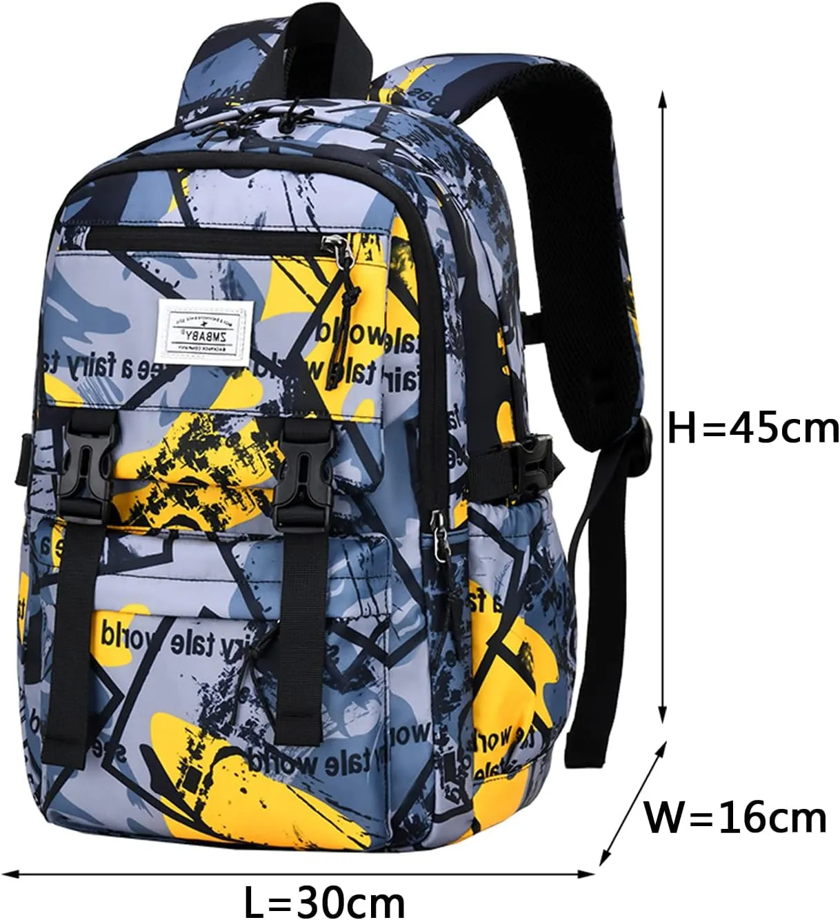 Backpack for Boys School Backpack for Teens Waterproof Lightweight School Bags 6-12 Years Old(Yellow)