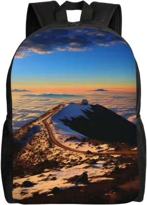 Backpack Mauna Kea Summit Sunset Travel Casual Laptop Backpack Waterproof Hiking Daypack For Men Women