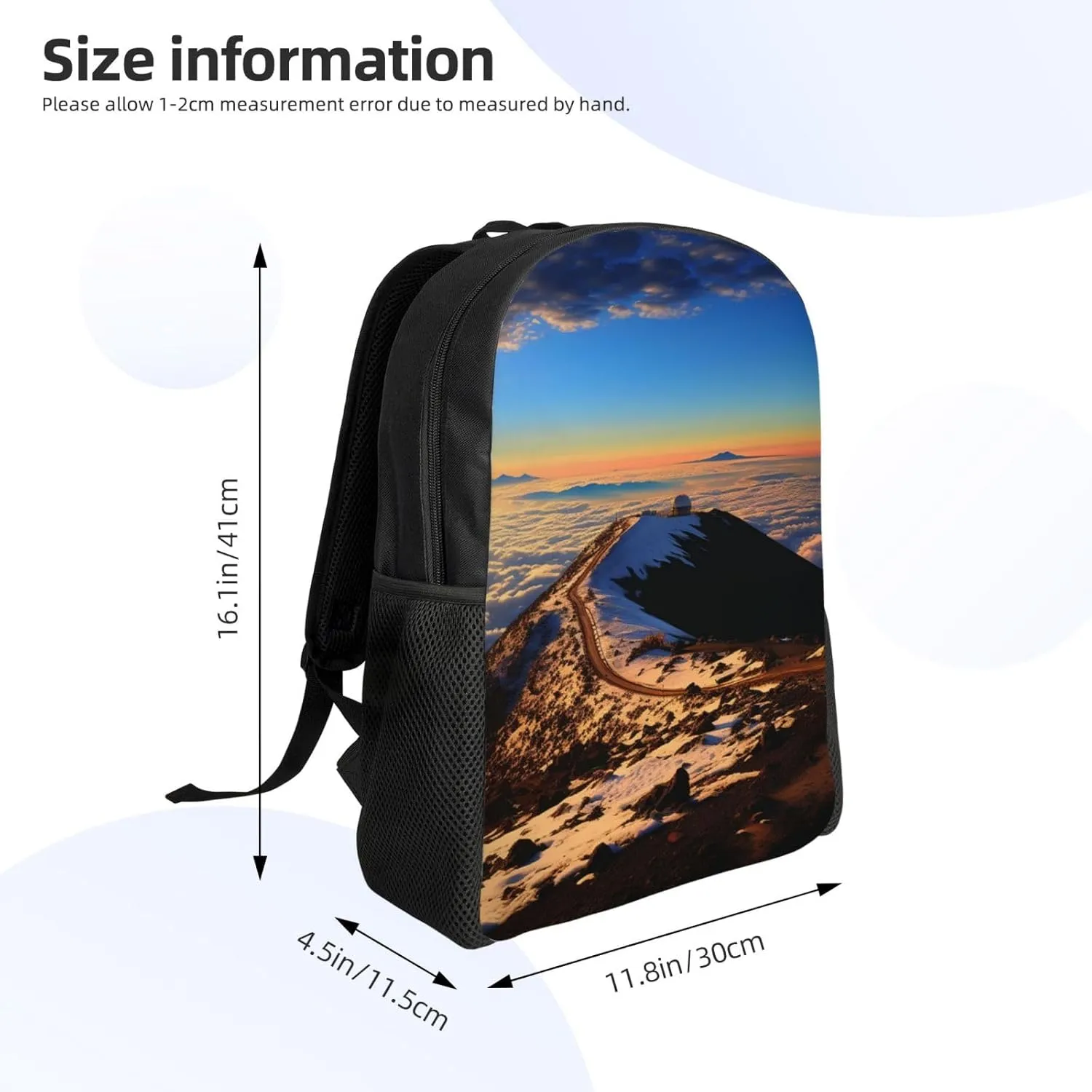 Backpack Mauna Kea Summit Sunset Travel Casual Laptop Backpack Waterproof Hiking Daypack For Men Women