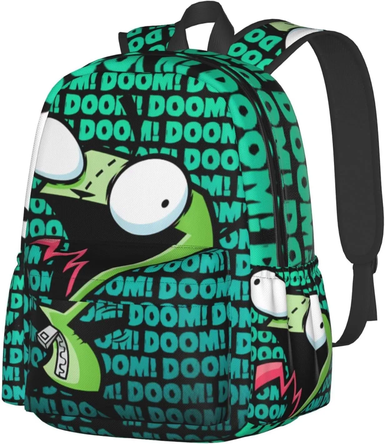 Backpacks Invader Anime Zim Adjustable Laptop Backpack Double Shoulder Bag for Women Men Climbing Shopping Work