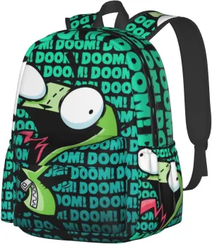 Backpacks Invader Anime Zim Adjustable Laptop Backpack Double Shoulder Bag for Women Men Climbing Shopping Work