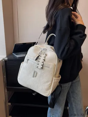 BagForLove - Stylish Minimalist Backpack with Rhinestone and Studded Accents - Functional Fashion Essential