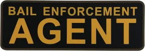 Bail Enforcement Agent Patch Black and Yellow PVC Patch 8.5×3 inch for Vest Uniform Clothing Bag Backpack (Black and Yellow)