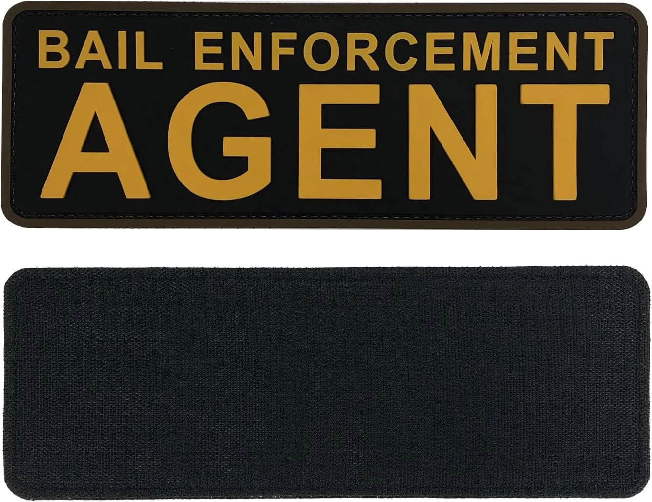 Bail Enforcement Agent Patch Black and Yellow PVC Patch 8.5×3 inch for Vest Uniform Clothing Bag Backpack (Black and Yellow)