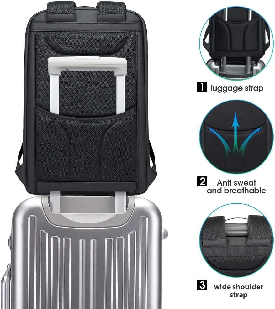 BANGE Anti Theft Backpack,Business Backpacks with USB Charging Port, Slim Laptop Back Pack Fit for 15.6 INCH,Men Travel Backpack with Water Bottle Holder for Men and Women…