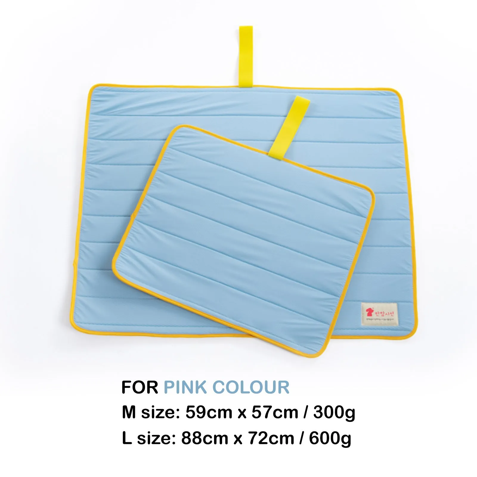 Banhamsisun M Blue Pet Dog Cooling Mat Non-Slip Travel Roll Up Cool Pad Bed Outdoor