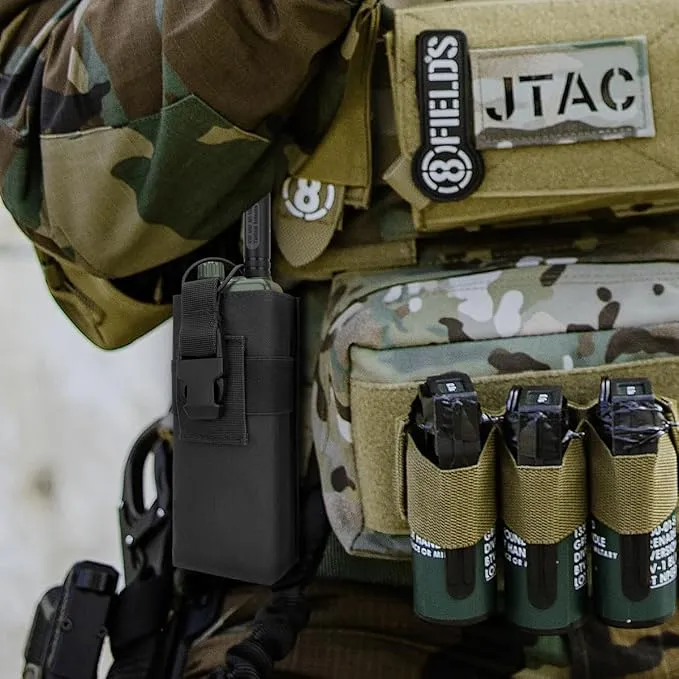 BAOFENG Radio Hoster Molle Radio Pouch Tactical Radio Holder Radio Case Molle Radio Bag Nylon for AR-152 UV-25 AN/PRC 148 152Two Way Radio Walkie Talkies Adjustable Storage