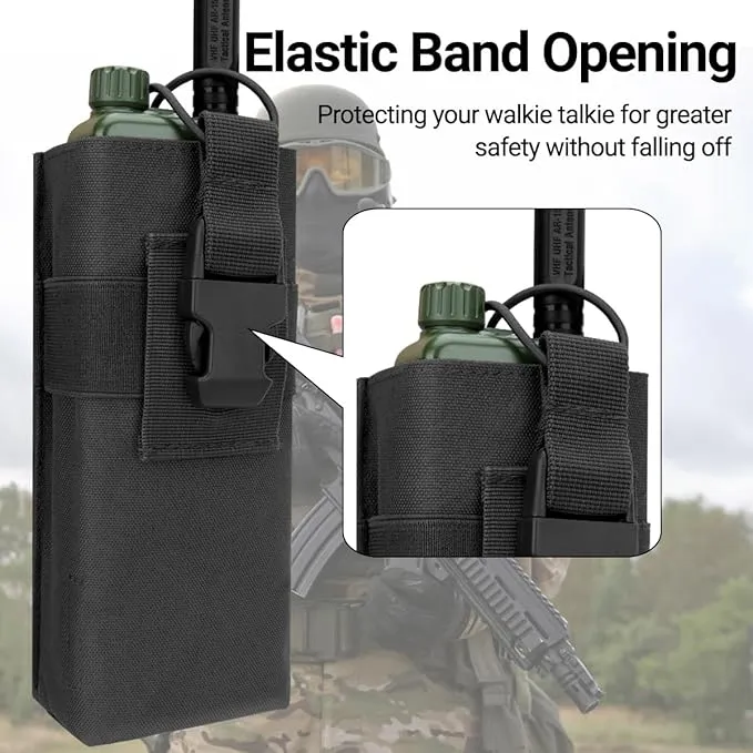 BAOFENG Radio Hoster Molle Radio Pouch Tactical Radio Holder Radio Case Molle Radio Bag Nylon for AR-152 UV-25 AN/PRC 148 152Two Way Radio Walkie Talkies Adjustable Storage