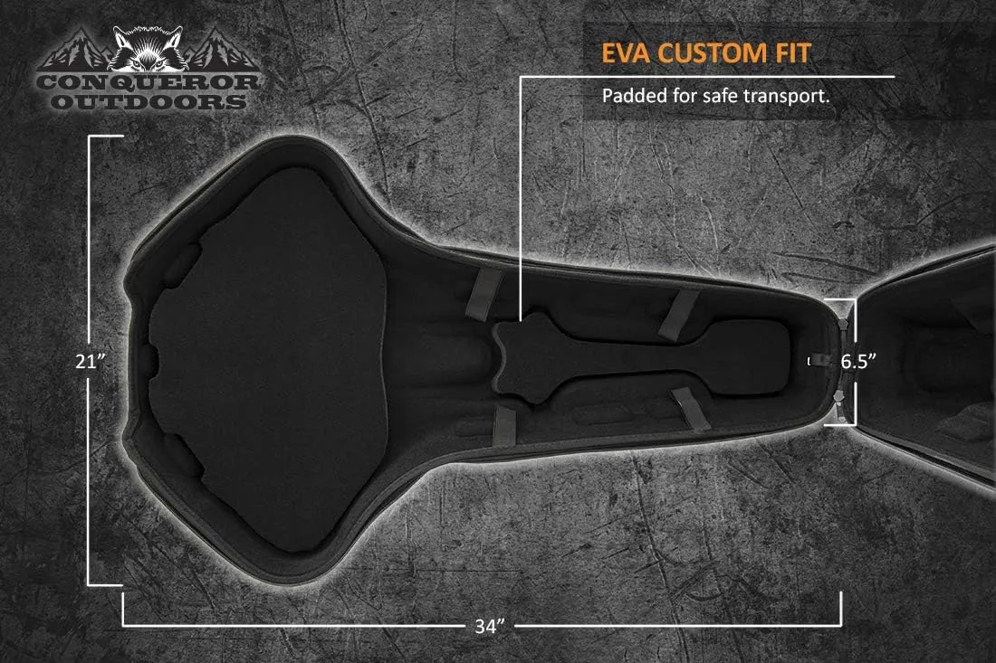 Barnett Archery EVA Crossbow Case, Crossbow Hard Carrying Case with Padded Lining, HD Camo, 21" x 35"