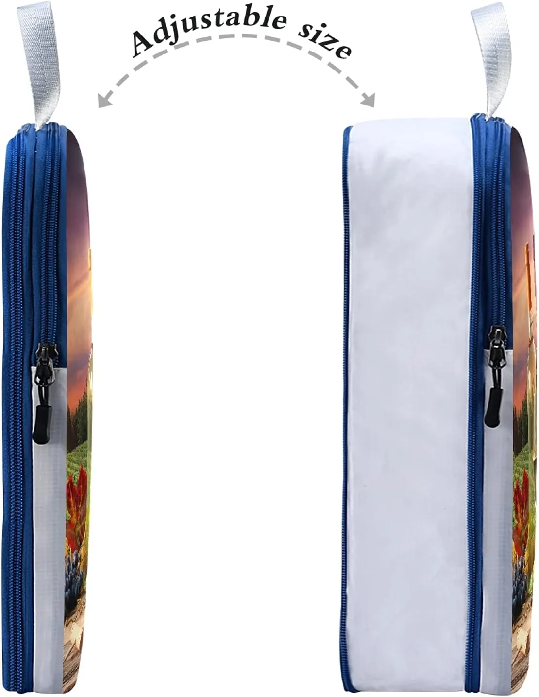Barrel Red White Wine Grapes Glasses Bottle In Vineyard 3 Set Packing Cubes, Travel Packing Organizers, Waterproof Check Oxford cloth Toiletry Storage Bag