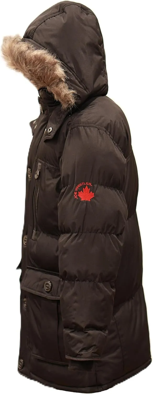 Base Camp Parka Puffer for Boys Heavy Puffer Winter Jacket with Hood and Removable Faux Fur