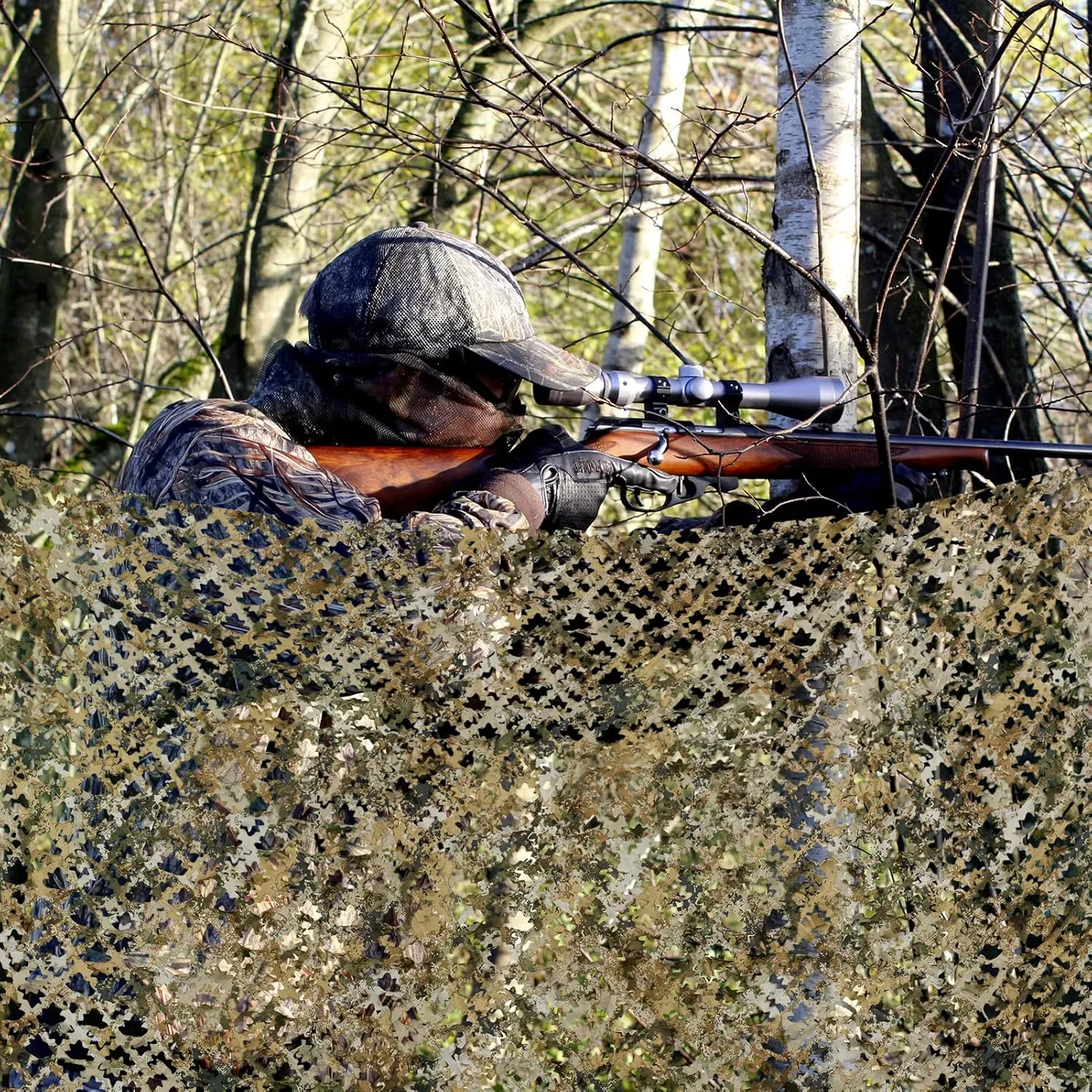 BASSDASH Camo Netting Camouflage Mesh Water Resistant for Hunting Blind Party