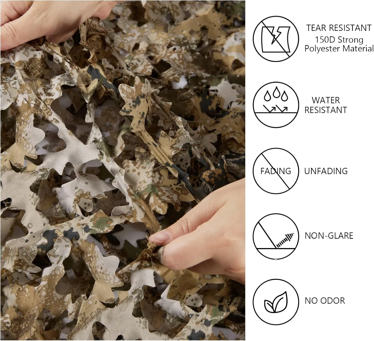 BASSDASH Camo Netting Camouflage Mesh Water Resistant for Hunting Blind Party