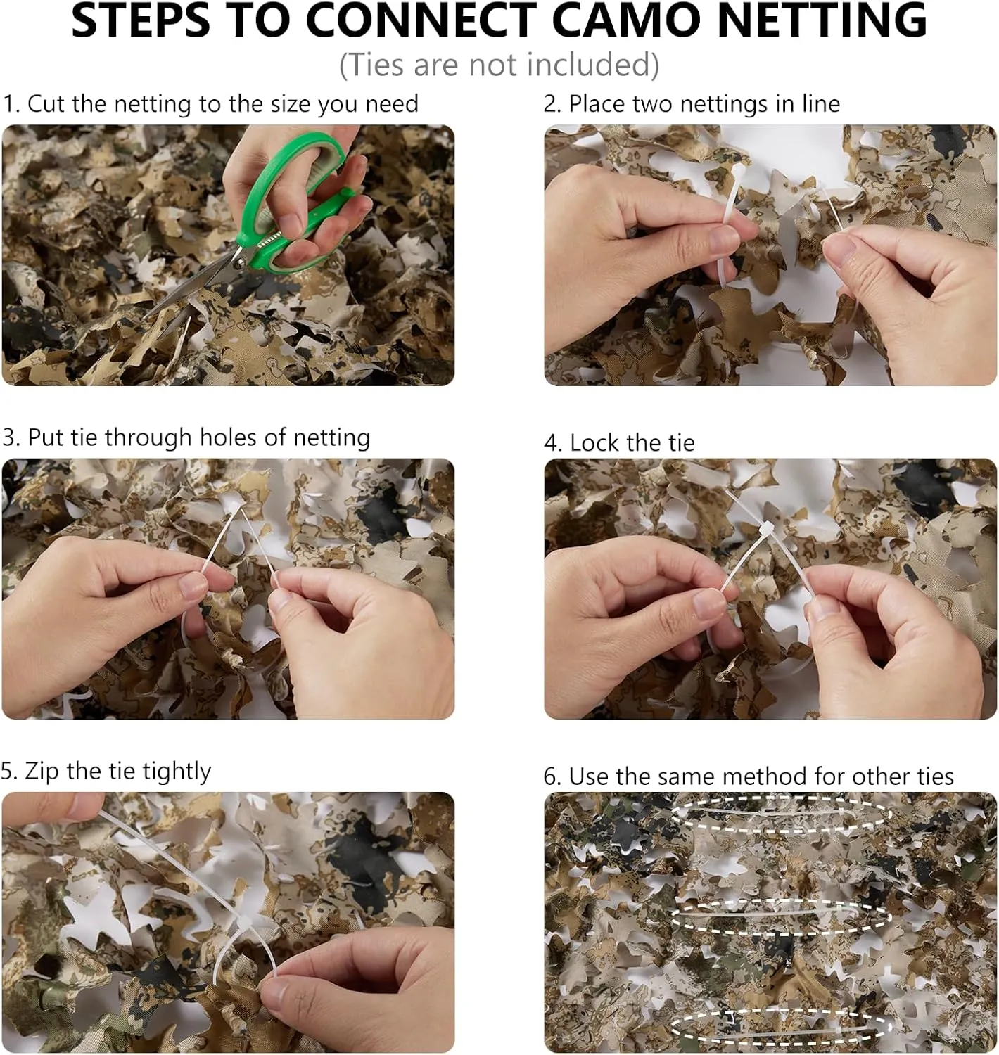 BASSDASH Camo Netting Camouflage Mesh Water Resistant for Hunting Blind Party