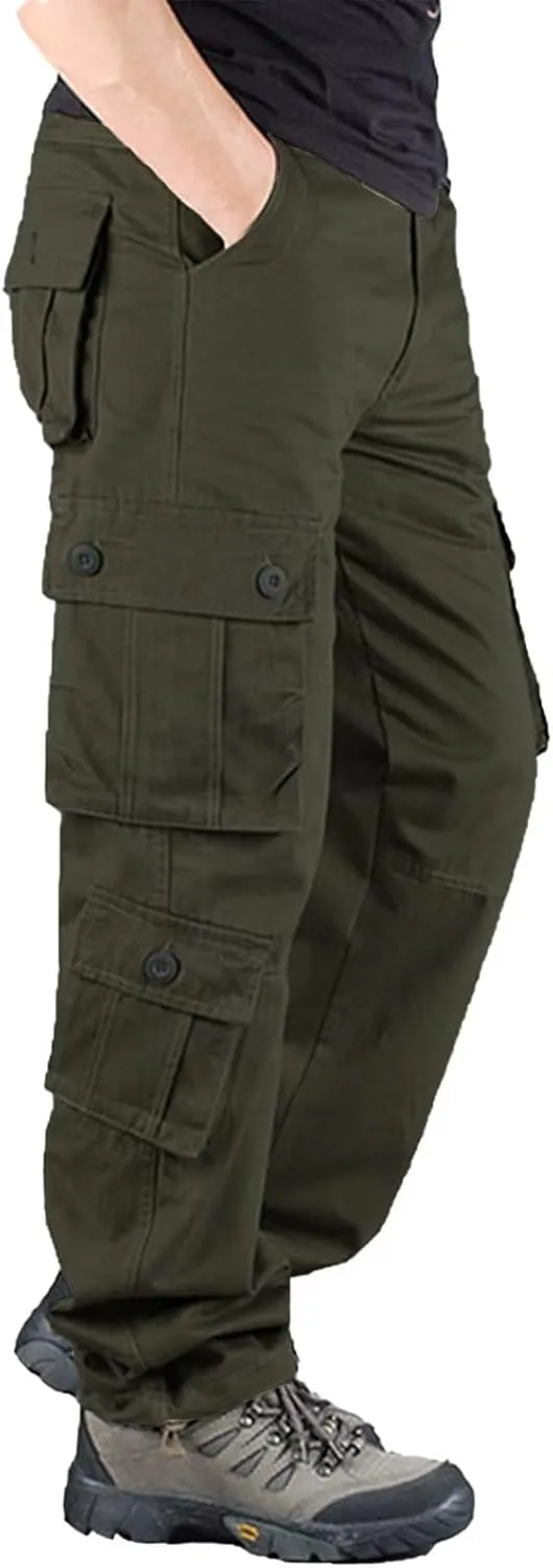 BAYAMO Mens Cargo Pants Camo Military Fatigue Pant Camouflage Hunting Combat Work Casual Pants Multi Pocket