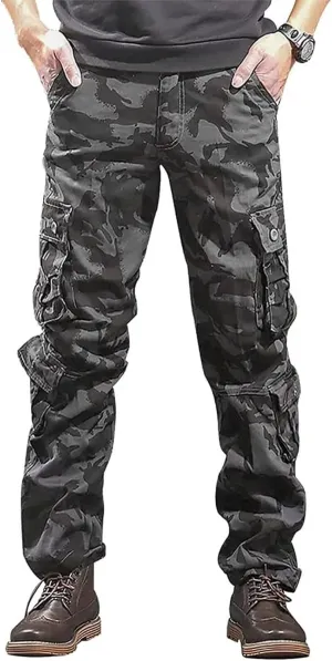 BAYAMO Mens Cargo Pants Camo Military Fatigue Pant Camouflage Hunting Combat Work Casual Pants Multi Pocket