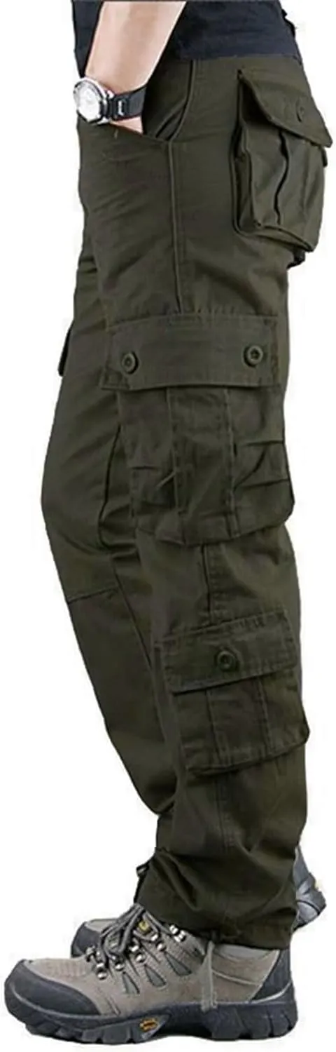 BAYAMO Mens Cargo Pants Camo Military Fatigue Pant Camouflage Hunting Combat Work Casual Pants Multi Pocket