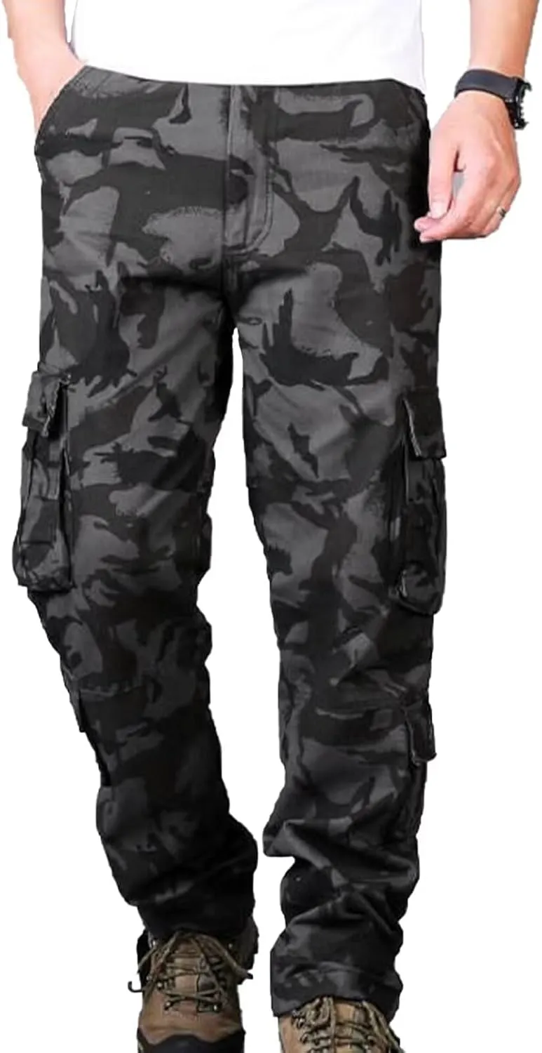 BAYAMO Mens Cargo Pants Camo Military Fatigue Pant Camouflage Hunting Combat Work Casual Pants Multi Pocket