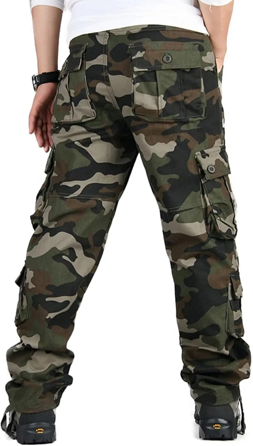 BAYAMO Mens Cargo Pants Camo Military Fatigue Pant Camouflage Hunting Combat Work Casual Pants Multi Pocket
