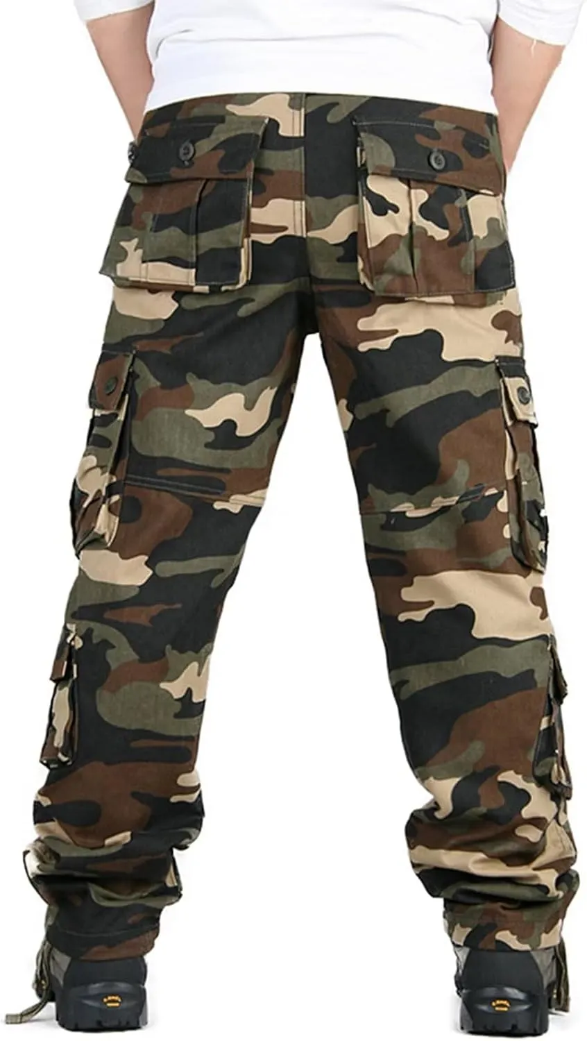 BAYAMO Mens Cargo Pants Camo Military Fatigue Pant Camouflage Hunting Combat Work Casual Pants Multi Pocket