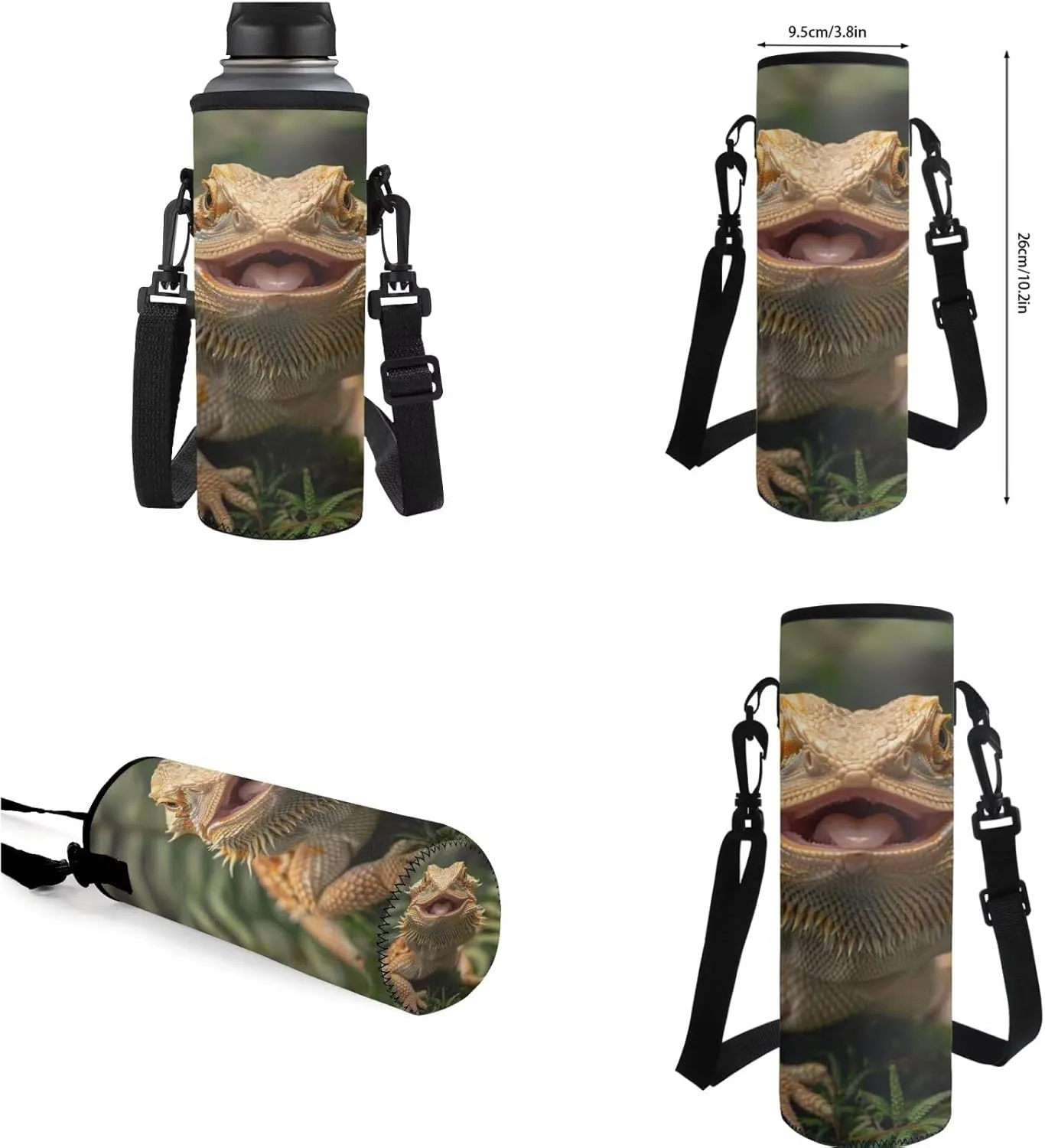 Bearded Dragon Backpack and Lunch Box Set Boys Girls School Backpack Daypack Shoulder Bags Travel Bag Middle-School Elementary Bookbags Convenient Comfortable Pack