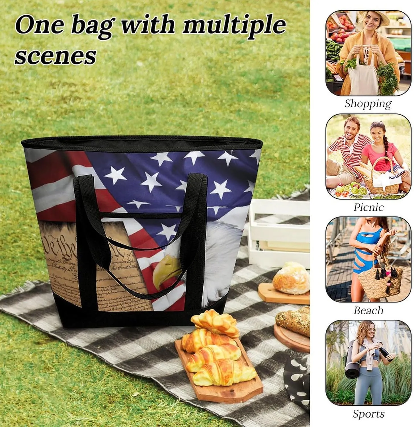 Beautiful Monarch Butterfly Fashionable Large Capacity Insulated Shopping Bag