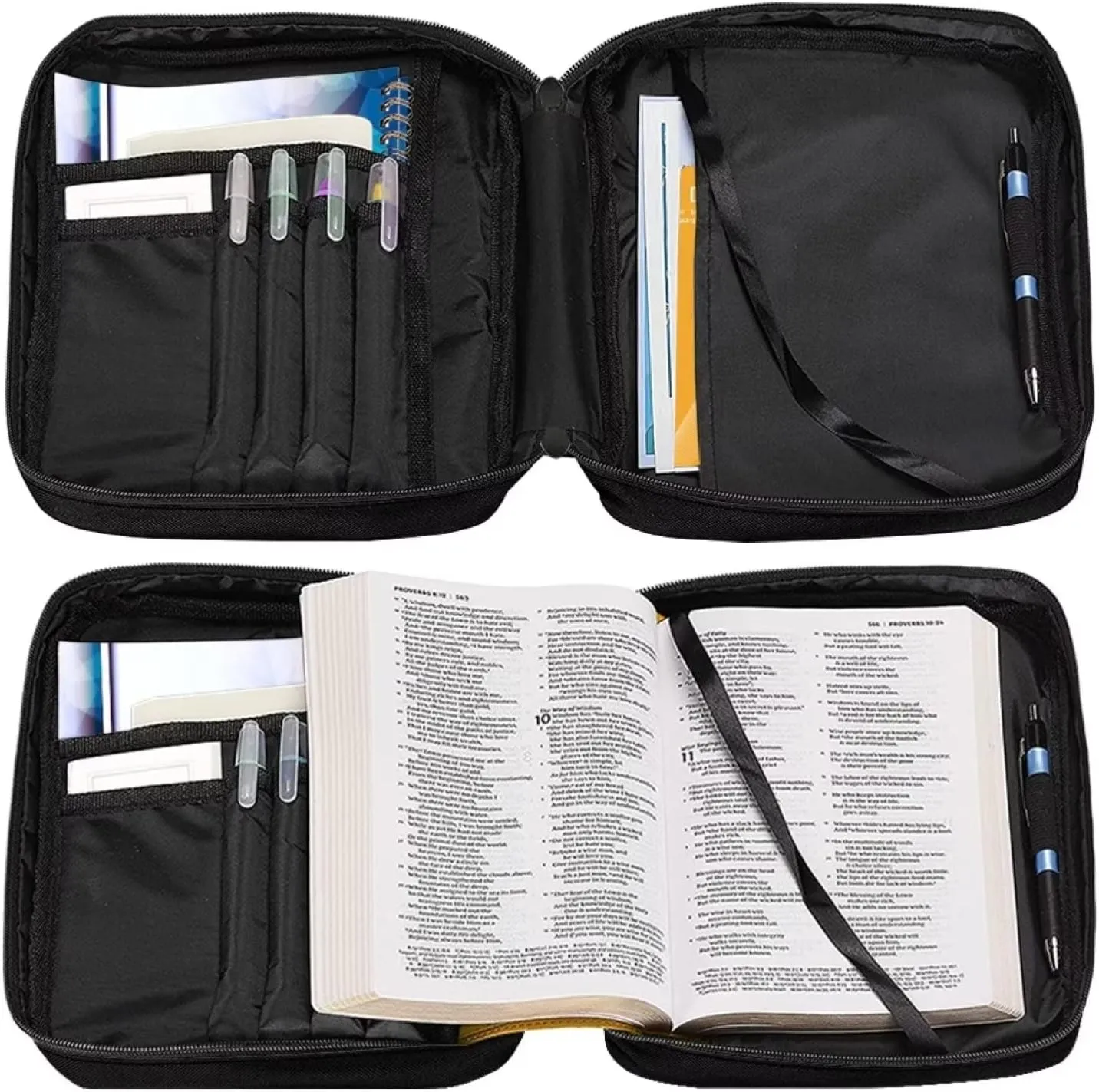 Belidome Hunting Camo Bible Cover Deer American Flag for Men Boys Women Girls Bible Case with Zipper Pockets Handle Pen Storage Book Journaling Protector Bible Tote Bag Patriotic Fourth of July Gifts